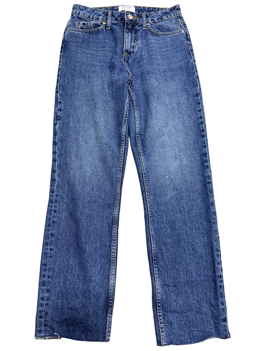 Miss Selfridge High Rise Straight Leg Raw Hem Jeans W26 US 4